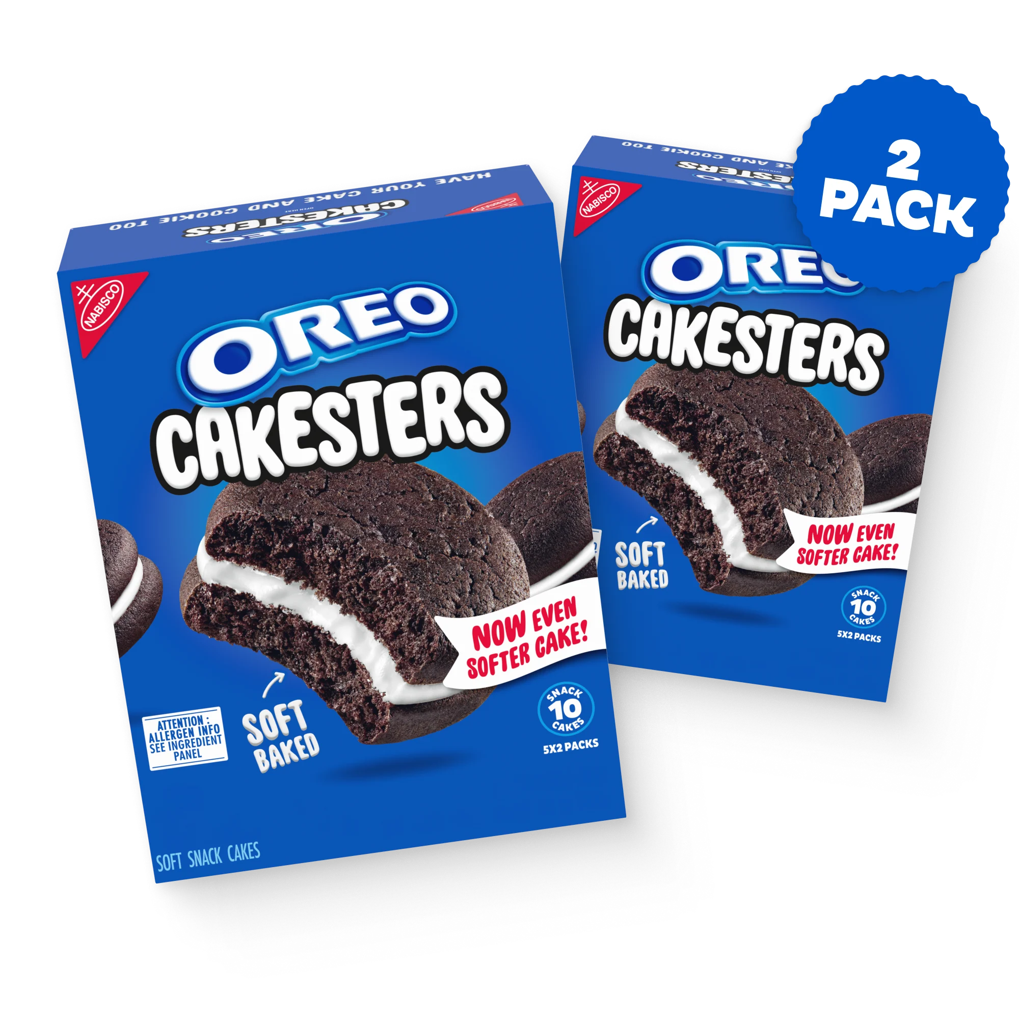 Cakesters Soft Snack Cakes, Snack Packs, 2 Pack
